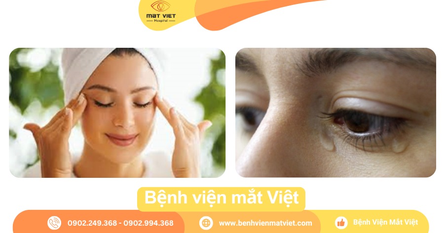 Dụi mắt kích thích tiết nhiều nước mắt, giảm tạm thời cảm giác khó chịu.